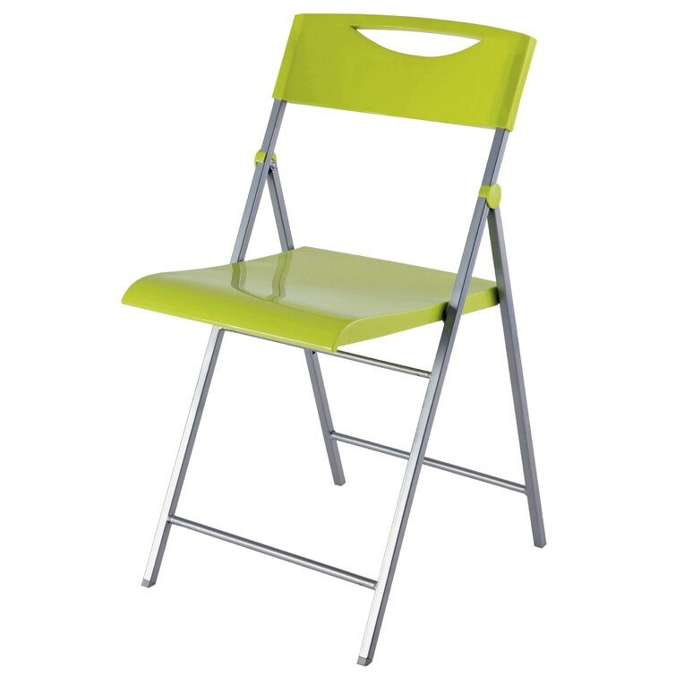 Alba Smiling Metal Folding Chair Reviews Wayfair Canada   Smiling Metal Folding Chair 